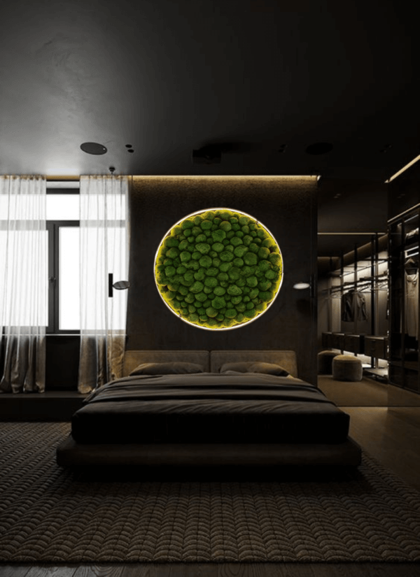 Obraz-LED-Koło z mchu leśnego poduszkowego